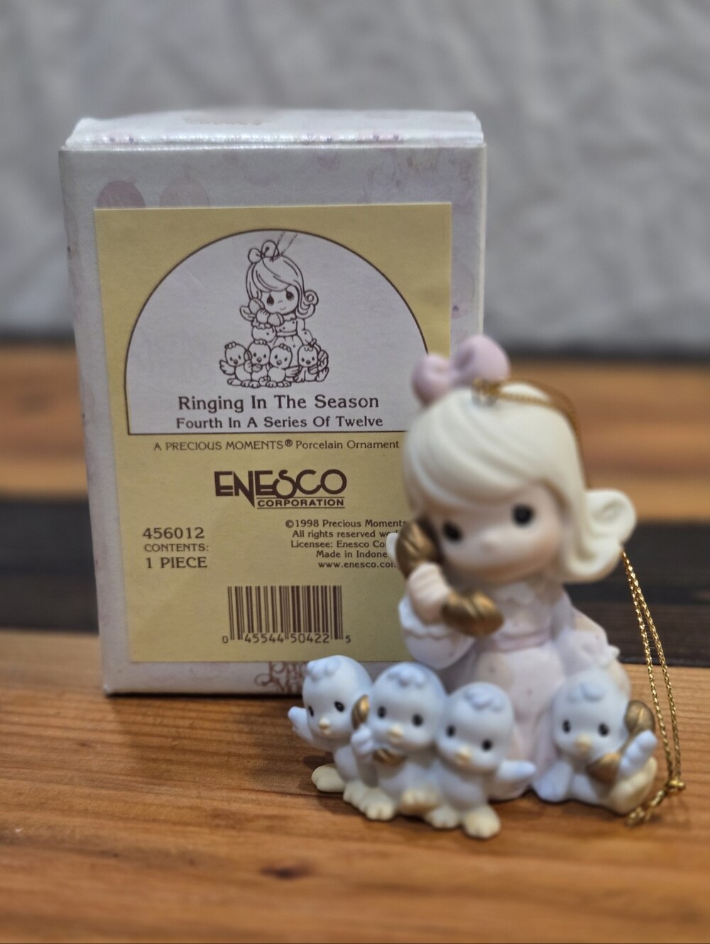 Enesco Precious Moments Porcelain Ornament in Pink and Gold